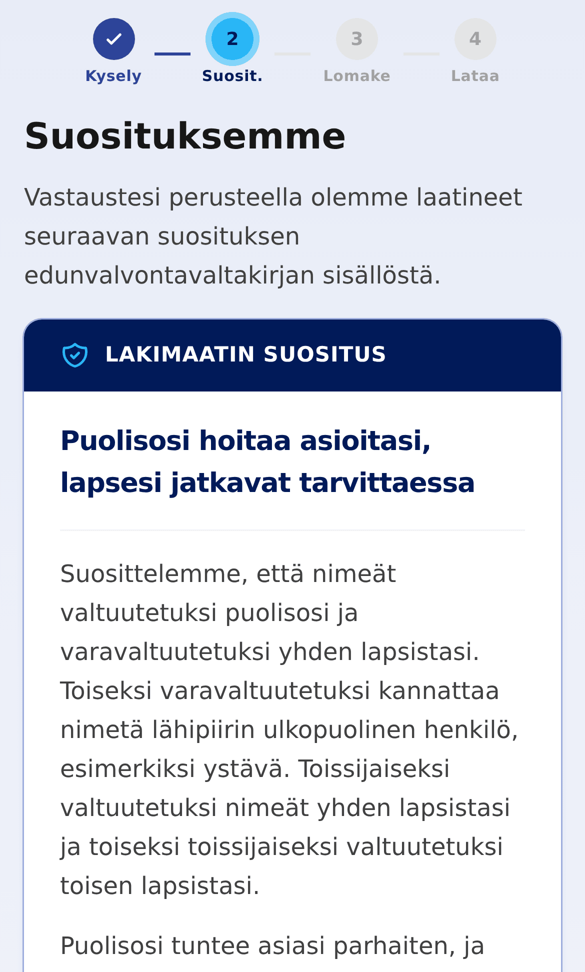 Ilmainen suositus puhelimen näytöllä