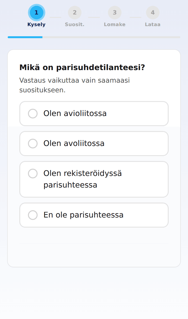 Kyselyn kysymys puhelimen näytöllä