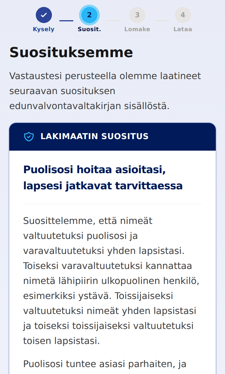 Ilmainen suositus puhelimen näytöllä