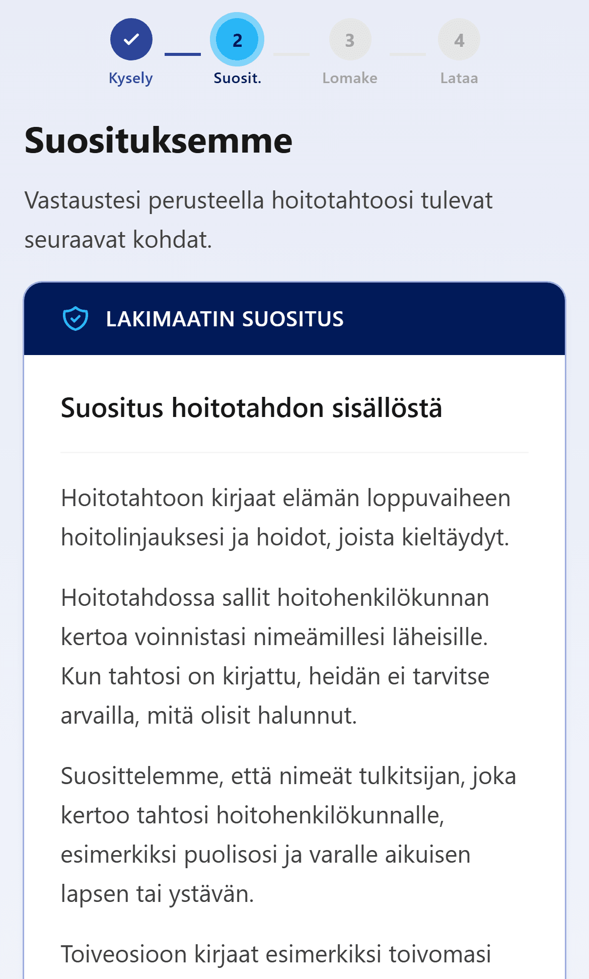 Ilmainen suositus puhelimen näytöllä