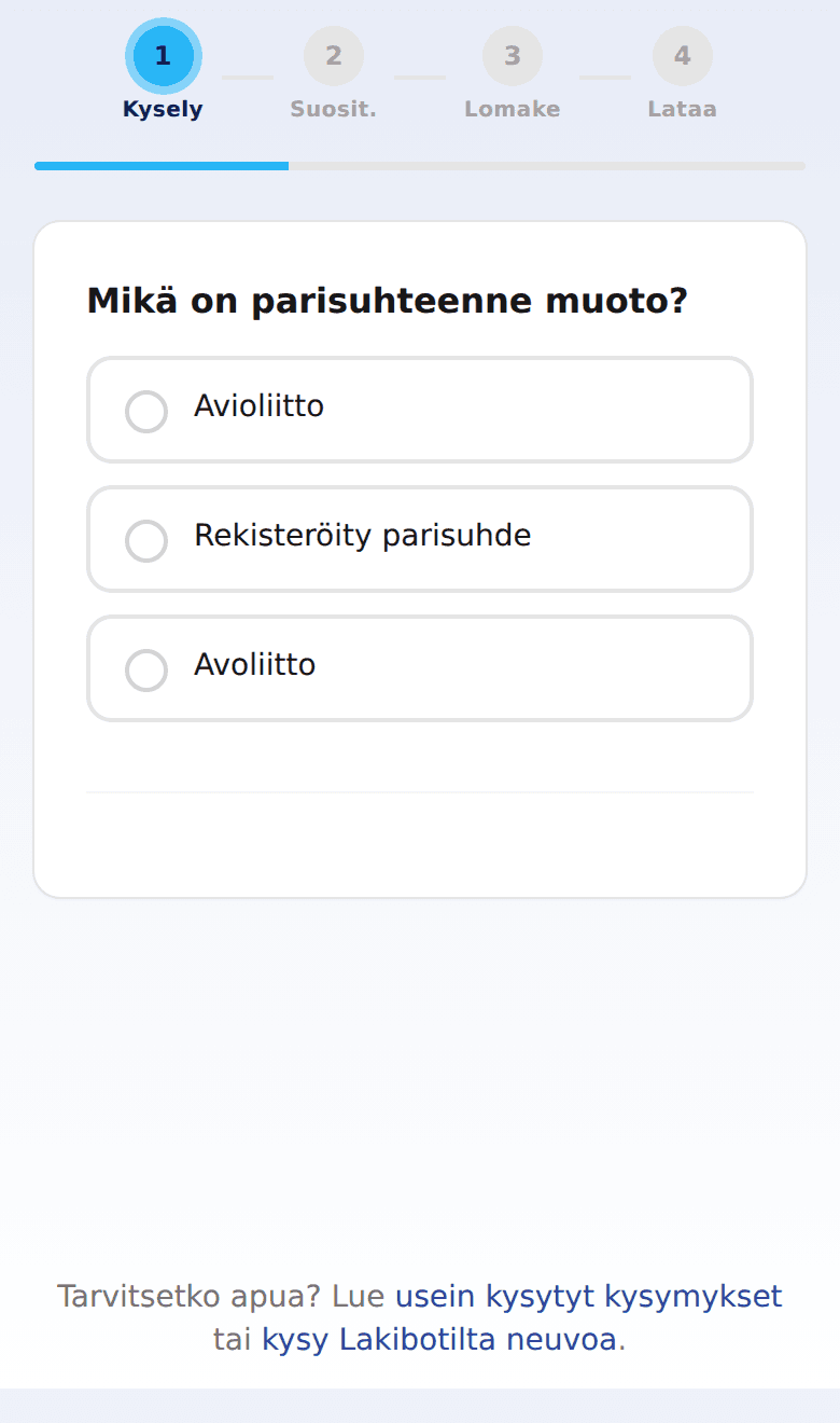 Kyselyn kysymys puhelimen näytöllä