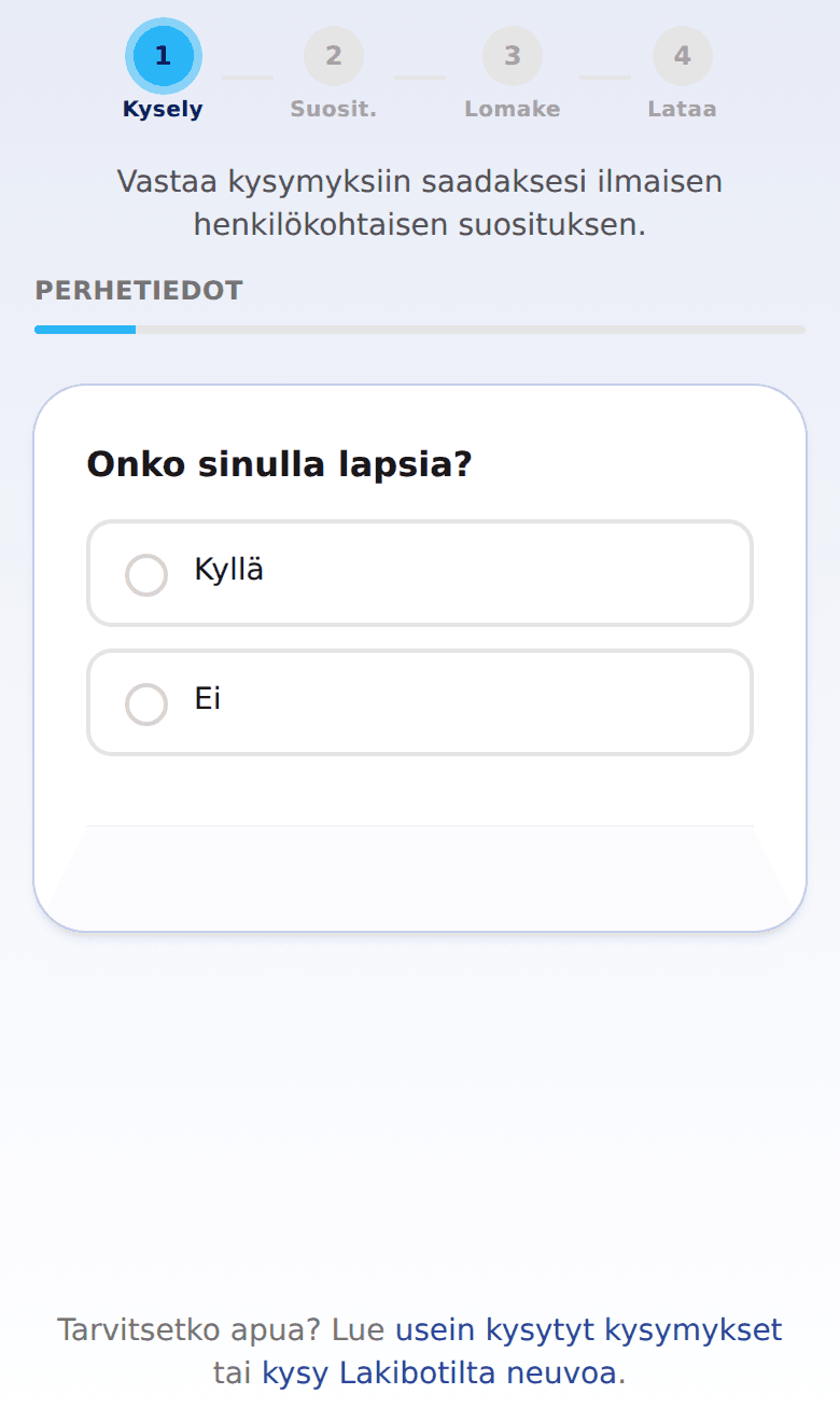 Kyselyn kysymys puhelimen näytöllä
